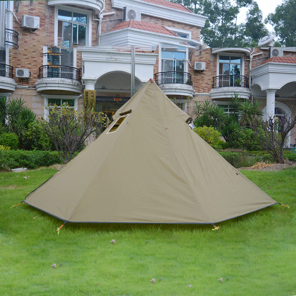 Cheap Goat Tents 3 4 Person Ultralight Outdoor Camping Teepee Waterproof Silnylon Pyramid Tent Large Rodless Tent Backpacking Hiking Tents Tents 